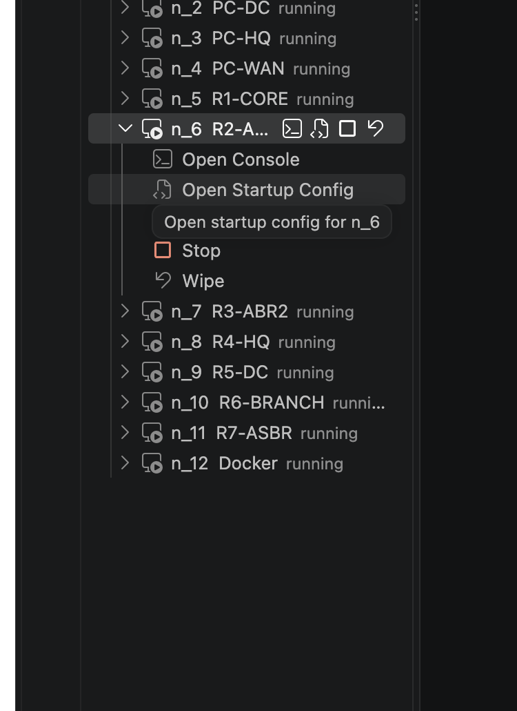 Per-node controls